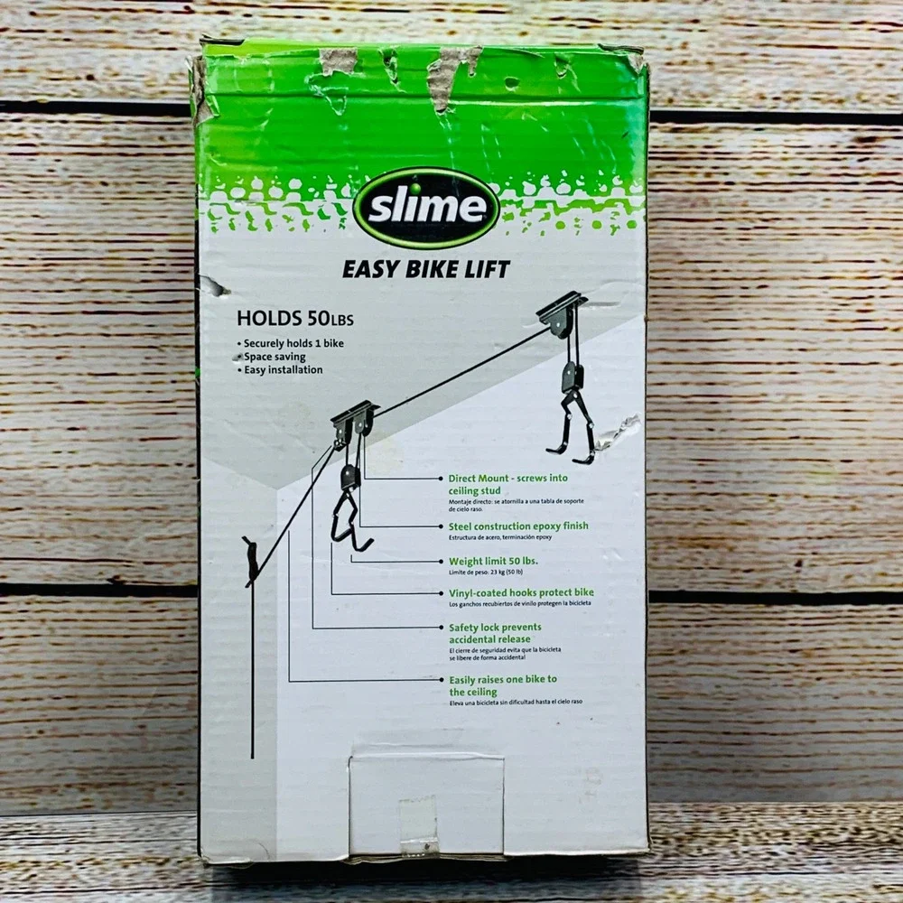 Slime Easy Bike Lift Bicycle Hoist Rack Ceiling Mount‎ Storage for 50 lbs Unused